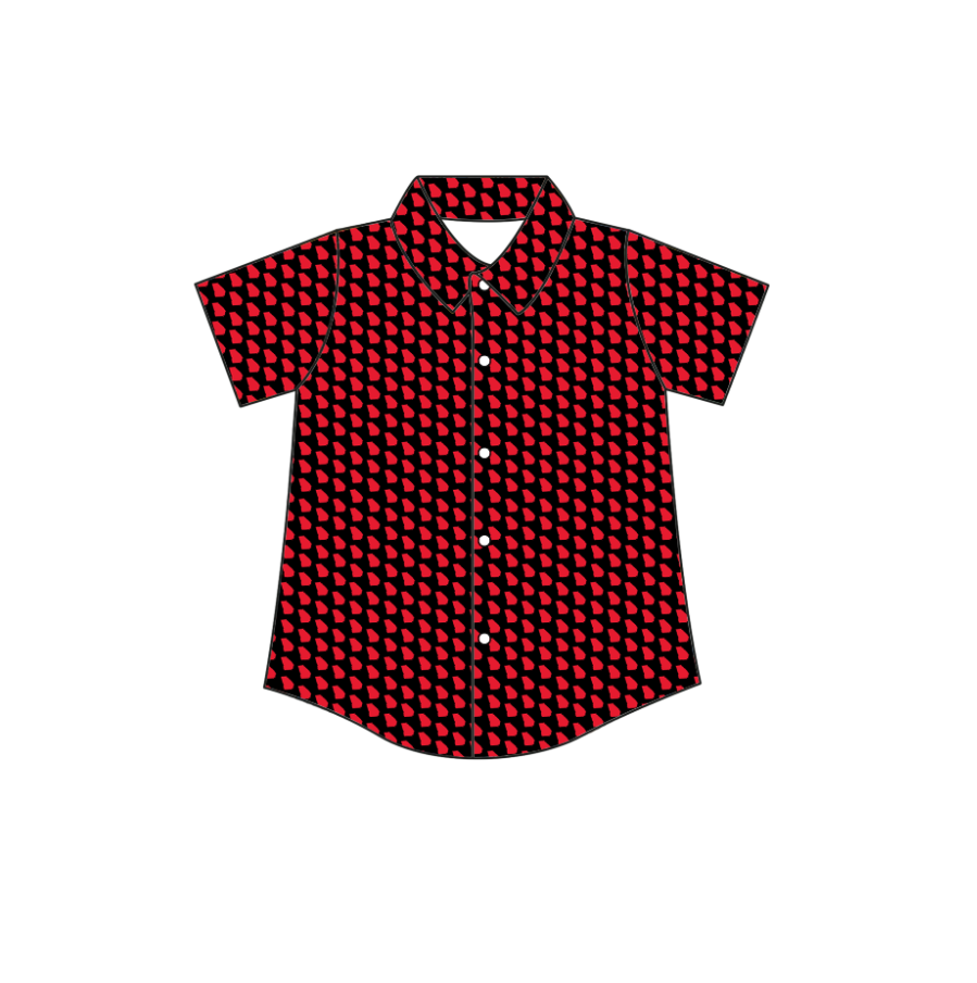 Custom moq 5 mix size milk silk summer baby boy clothes brick red button short sleeve top-25.9.9