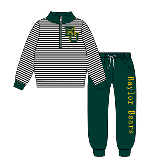 Custom moq 5 mix size milk silk summer teams baby boy clothes green long sleeve pants sets-25.8.25