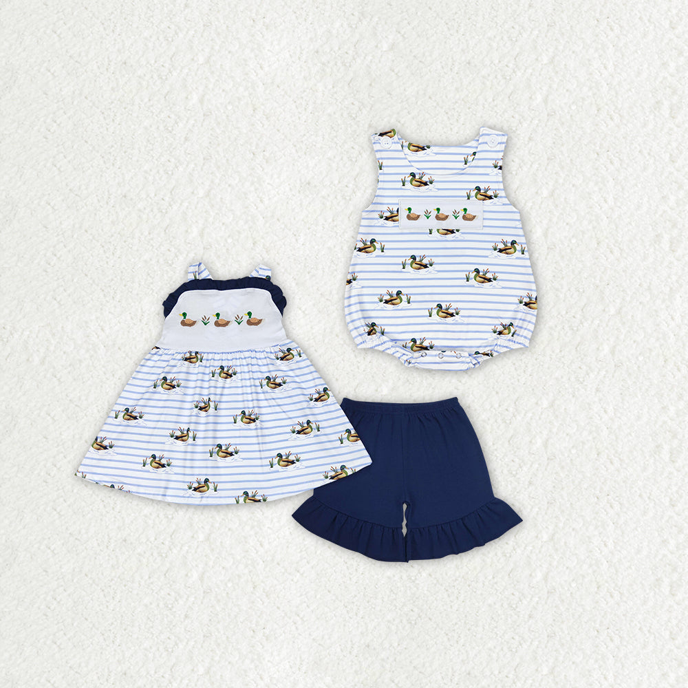 RTS NO MOQ baby girls clothes duck Rompers Clothes Sets