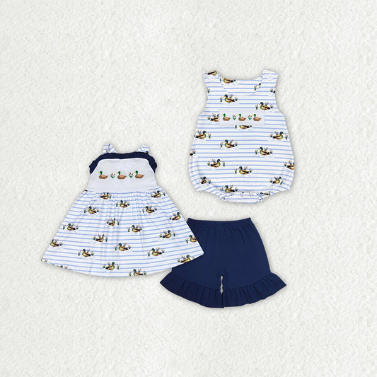 RTS NO MOQ baby girls clothes duck Rompers Clothes Sets
