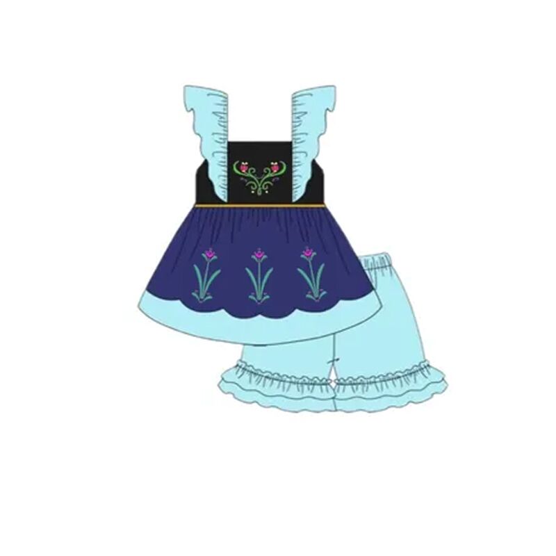 baby girl clothes flower navy blue toddler girl summer outfit