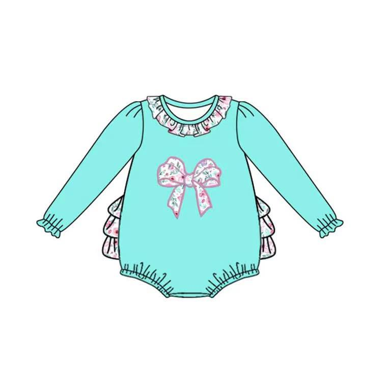 Custom moq 5 each style eta 6-7weeks baby girl clothes bow long sleeve pant sets and dress and romper-25.7.22