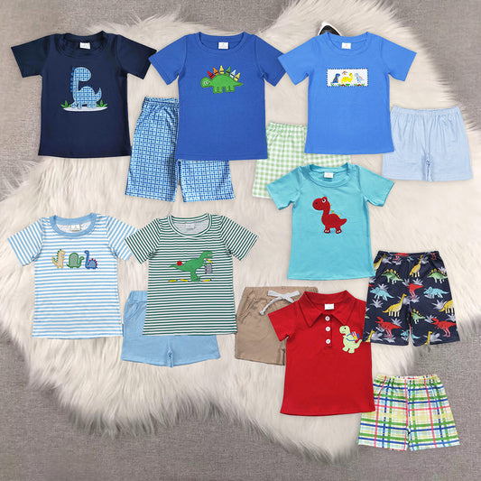 RTS NO MOQ baby Girls Clothes short sleeve shorts Sets