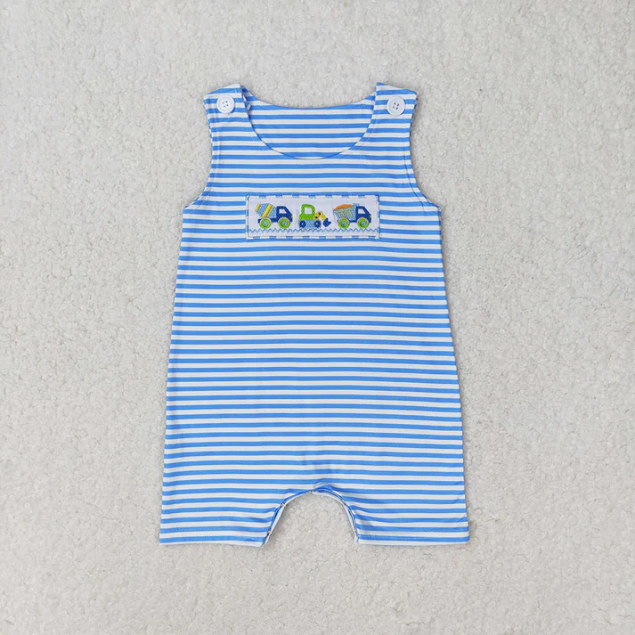 RTS Boys and girls embroidery Short Sleeve Shorts romper