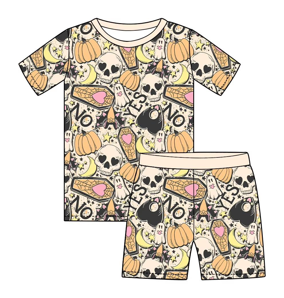 Custom moq 5 each style eta 6-7weeks baby boy clothes pumpkin short sleeve shorts sets-25.8.1