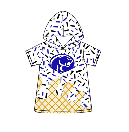 custom moq 3 eta 6-8weeks adult and kids clothes team hooded short sleeve top