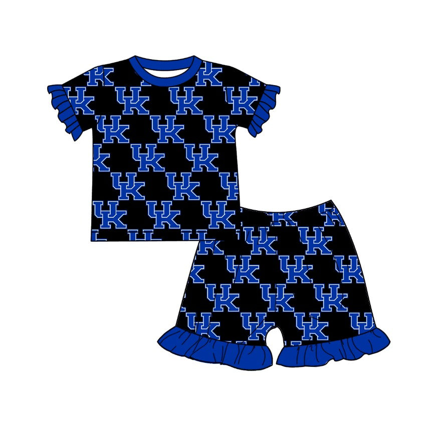 Kentucky UK Summer Girl blue short sleeve short pajama Set