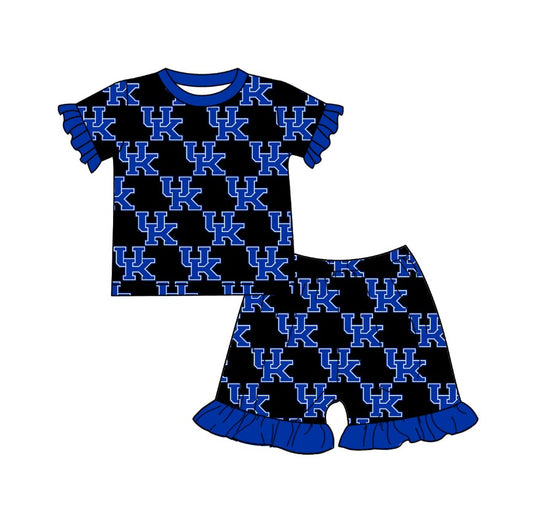 Kentucky UK Summer Girl blue short sleeve short pajama Set