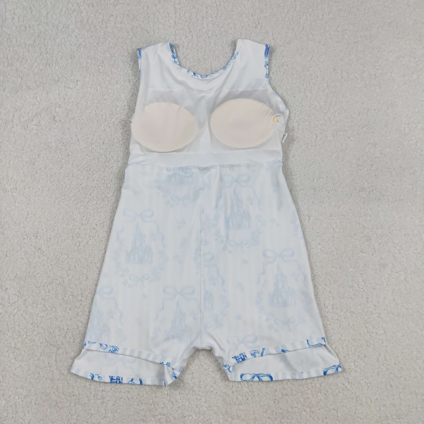 RTS NO MOQ（In Stock) Bow Pattern Dream Blue Striped Yoga Sleeveless Dress