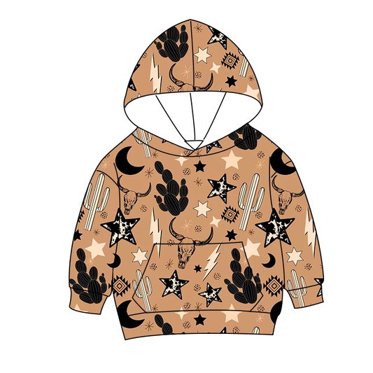 Custom moq 5 each style eta 6-7weeks baby boy clothes cow head  catcus hooded long sleeve top-25.8.15