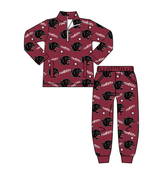 Custom moq 5 mix size eta 6-8weeks milk silk summer teams baby boy clothes brick red long sleeve pants sets-25.10.31