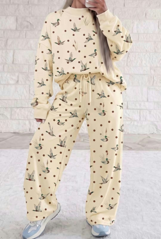 custom moq 5 mix size MYMSWN0101 Adult Long Sleeve Top And Drawstring Wide Leg Pant Loungewear Set