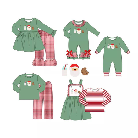Custom moq 5 each style eta 6-7weeks baby girl clothes Christmas long sleeve pants sets 2 and romper 2 and dress and top-25.7.29
