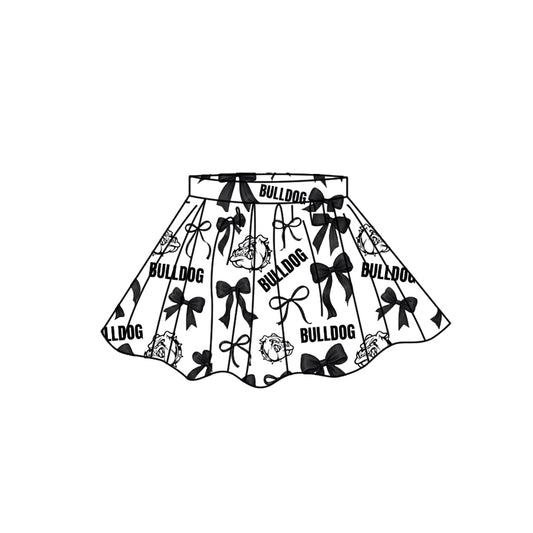 custom moq 5 mix size AASD0503 Adult And Kids Team Black Bow Print Skirt Shorts Bottom