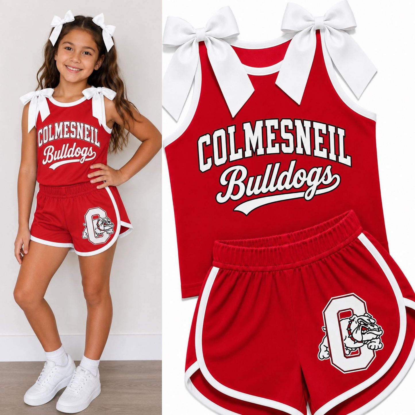 custom moq 5 mix size BAMA02 Baby Girls Bow Sleeveless Top Shorts Team Set