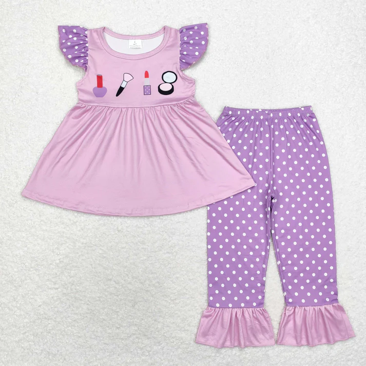 RTS NO MOQ Sibling baby girl clothes floral short sleeve pants Sets