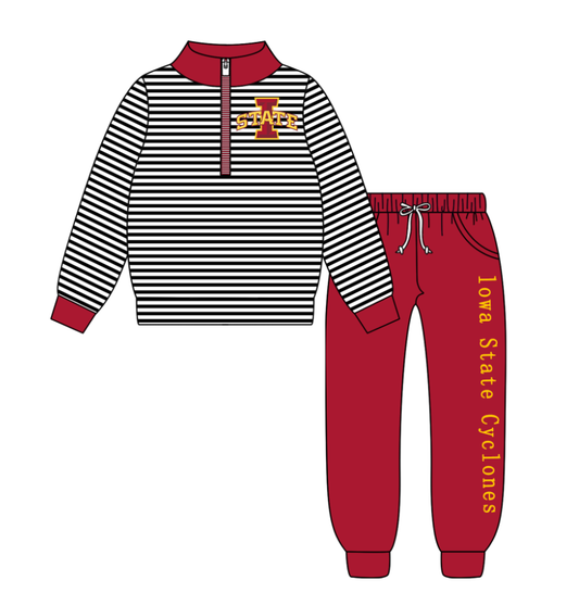 Custom moq 5 mix size milk silk summer teams baby boy clothes brick red long sleeve pants sets-25.8.25