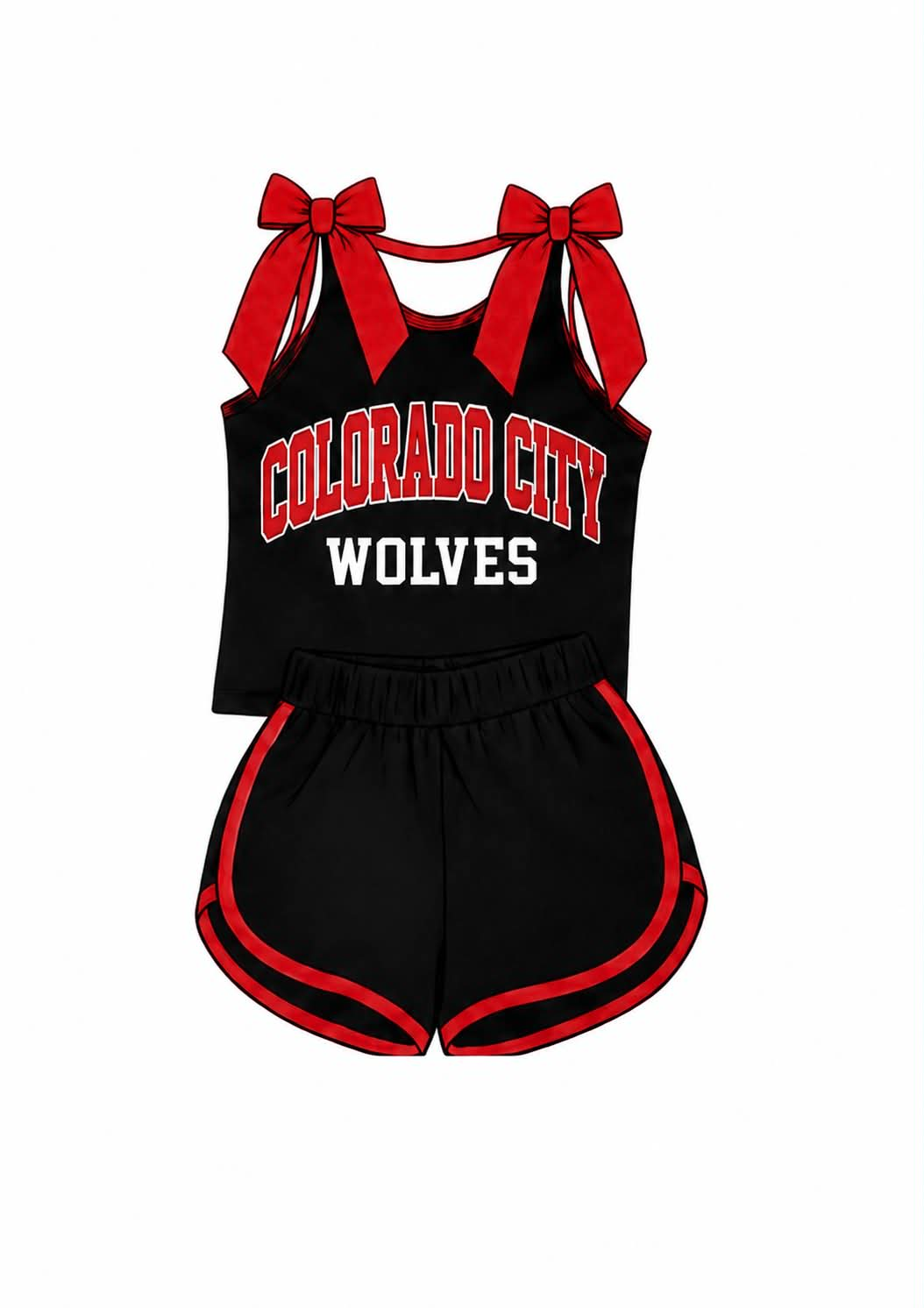 custom moq 5 mix size KYBS0805 Black and red outfit