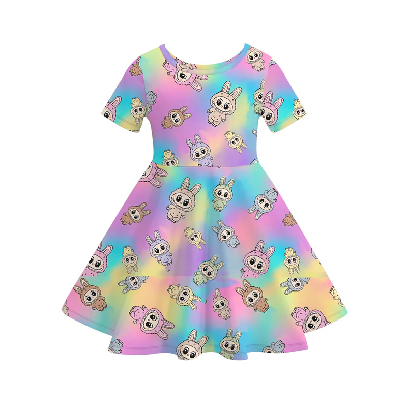Custom moq 5 each style eta 6-7weeks milk silk baby girls summer short sleeves dresses 4-25.7.16