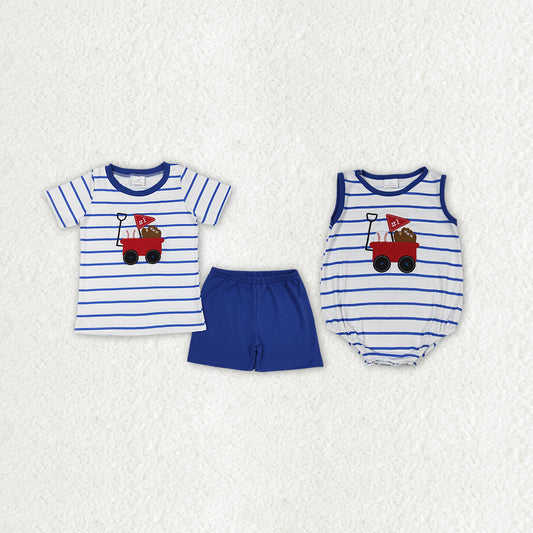 RTS NO MOQ baby girls clothes Embroidery baseball Rompers Clothes Sets