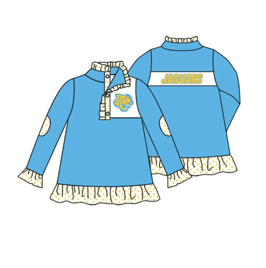 custom moq 3 baby girl clothes team toddler girl blue summer top