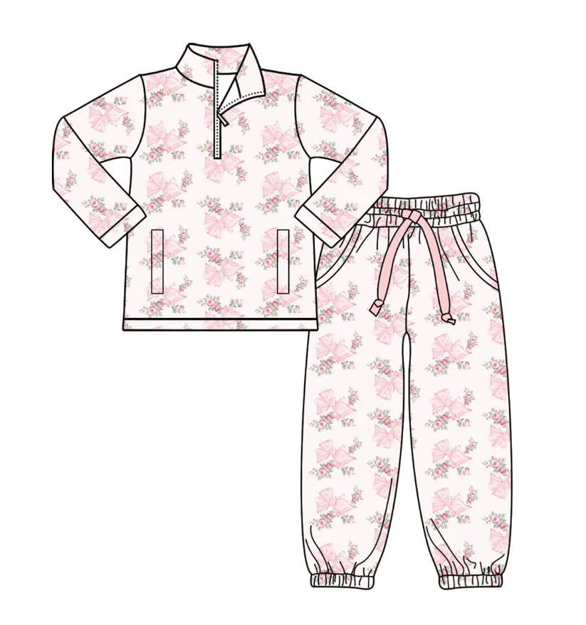Custom moq 5 each style eta 6-7weeks baby girl clothes floral long sleeve pants sets-25.8.28