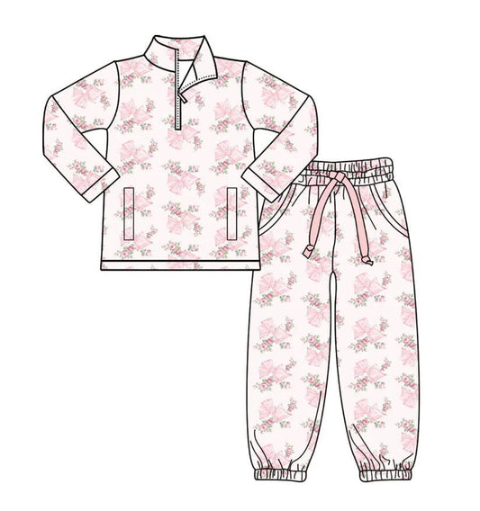 Custom moq 5 each style eta 6-7weeks baby girl clothes floral long sleeve pants sets-25.8.28