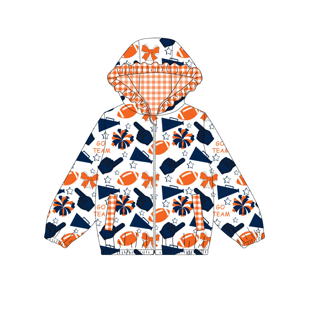 Custom moq 8 mix size milk silk summer team baby girls clothes bow blue hooded long sleeve top-25.9.30