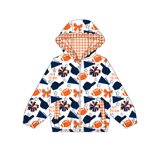 Custom moq 8 mix size milk silk summer team baby girls clothes bow blue hooded long sleeve top-25.9.30