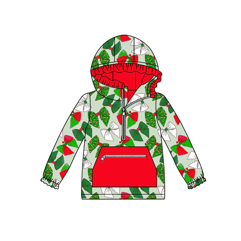Custom moq 5 each style eta 6-7weeks baby girl clothes pocket bow hooded long sleeve top-25.8.1