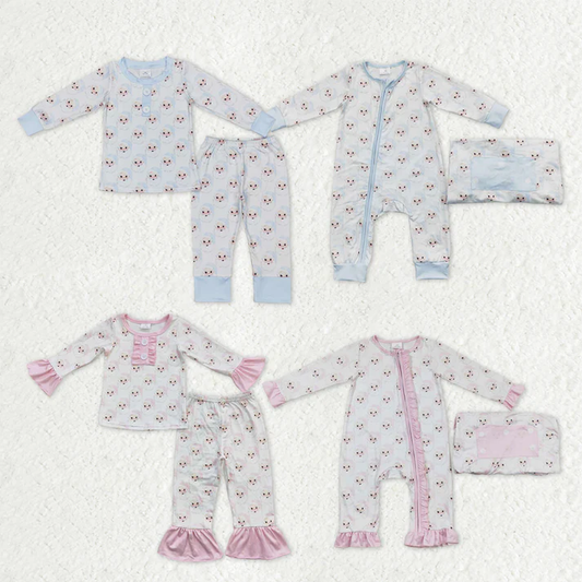 RTS NO MOQ Sibling Baby girls clothes Christmas long-sleeved trousers suit & rompers
