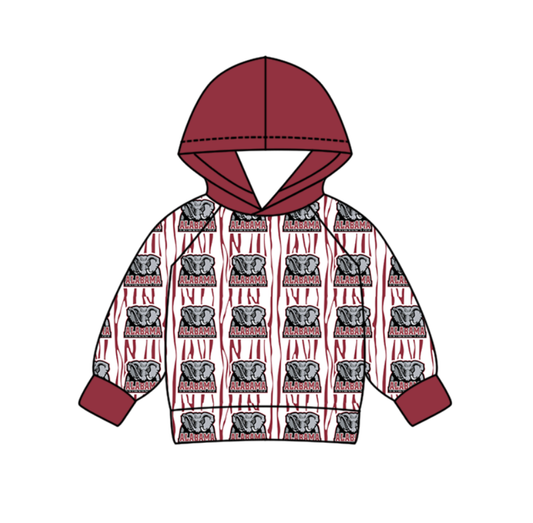Custom moq 5 mix size milk silk summer team baby boys clothes dark red hooded long sleeve top-25.10.30