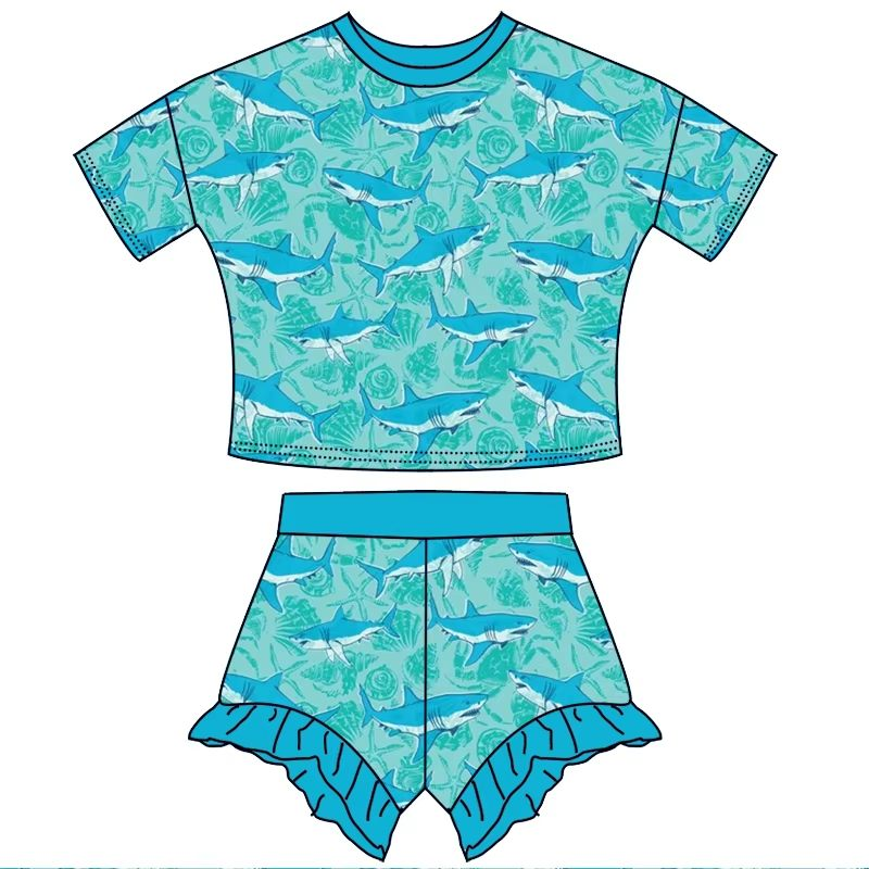 Custom moq 5 each style eta 6-7weeks baby girl clothes short sleeve shorts suits -25.7.28