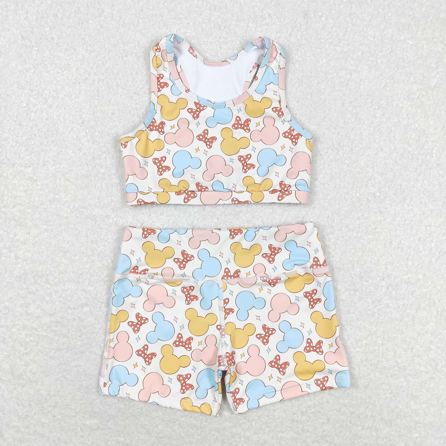 Cute Clothes GT0515+SS0212 Baby Girls Bows Sleeveless Vest Crop Tops Shorts Clothes Sets