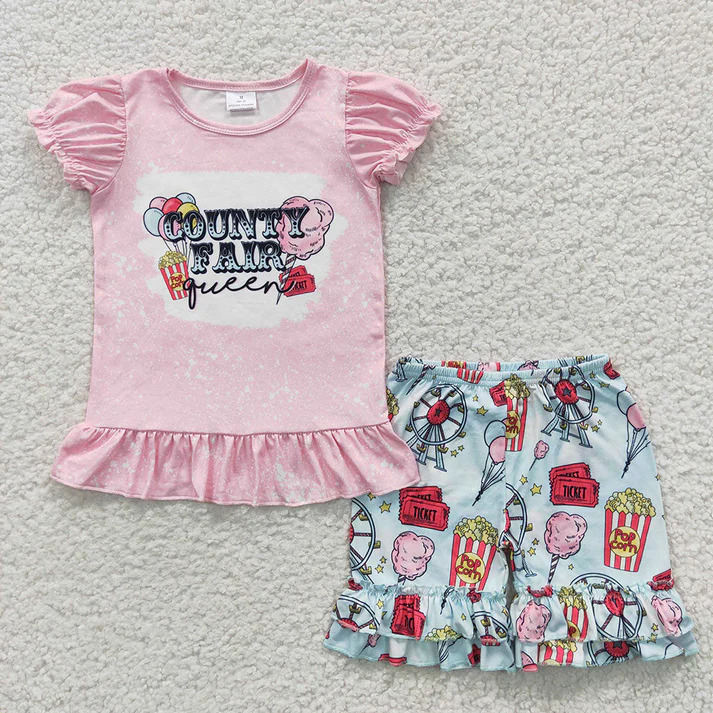 RTS NO MOQ baby girls clothes short sleeve Clothes Sets dress