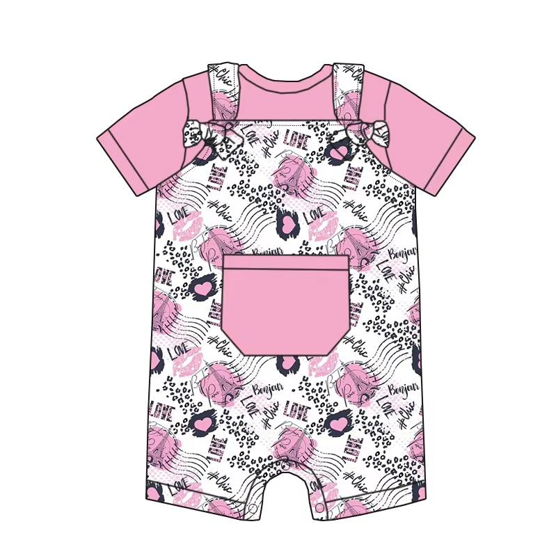 Custom moq 5 each style eta 6-7weeks baby girl clothes short sleeve romper 6-25.7.28