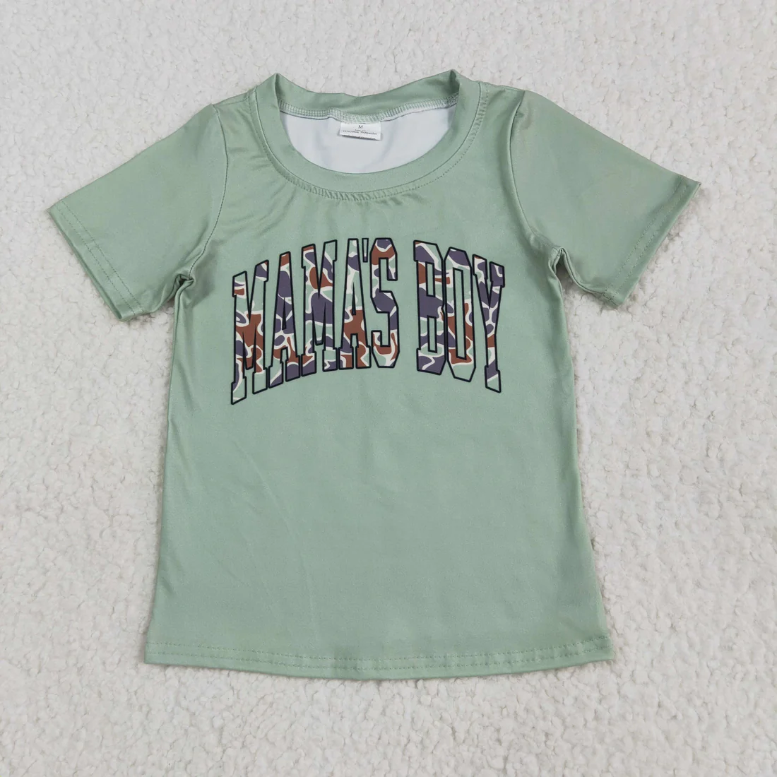 RTS NO MOQ Sibling baby boys clothes camouflage MAMA BOY short-sleeved tops