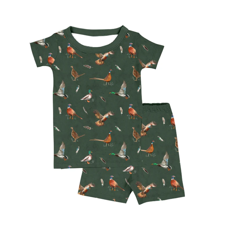 Deadline: May 16 custom no moq eta 5-6weeks Green duck short-sleeved shorts pajamas