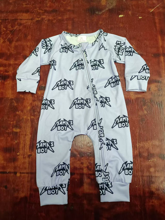 Custom moq 3 eta 6-7weeks baby boy clothes MAMA BOY long sleeve romper