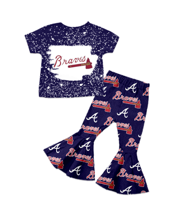 custom moq 3 eta 6-7weeks baby girl clothes Team short-sleeved trousers sets