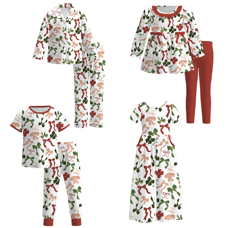 Custom moq 5 each style eta 6-7weeks bow baby girl short sleeve pant sets and long sleeve pants sets 1 and sets 2 and jumpsuit
