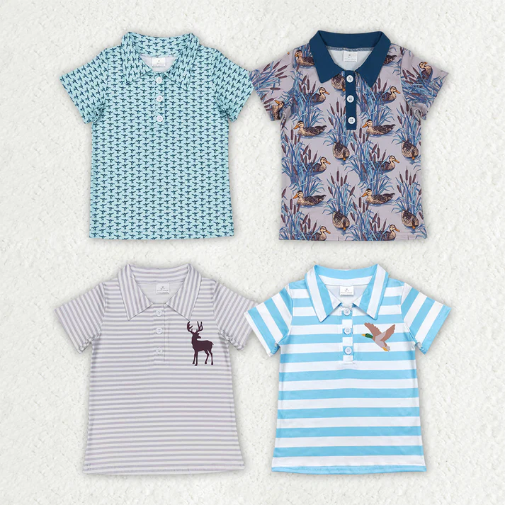 RTS NO MOQ baby boy clothes short-sleeved tops