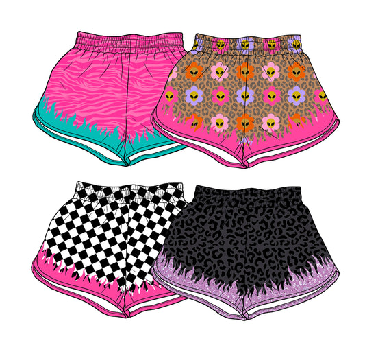 (Preorder new) No moq yoga fabric Mom And Me Pink Aqua Casual Yoga Active Elastic Waist Summer Bottoms