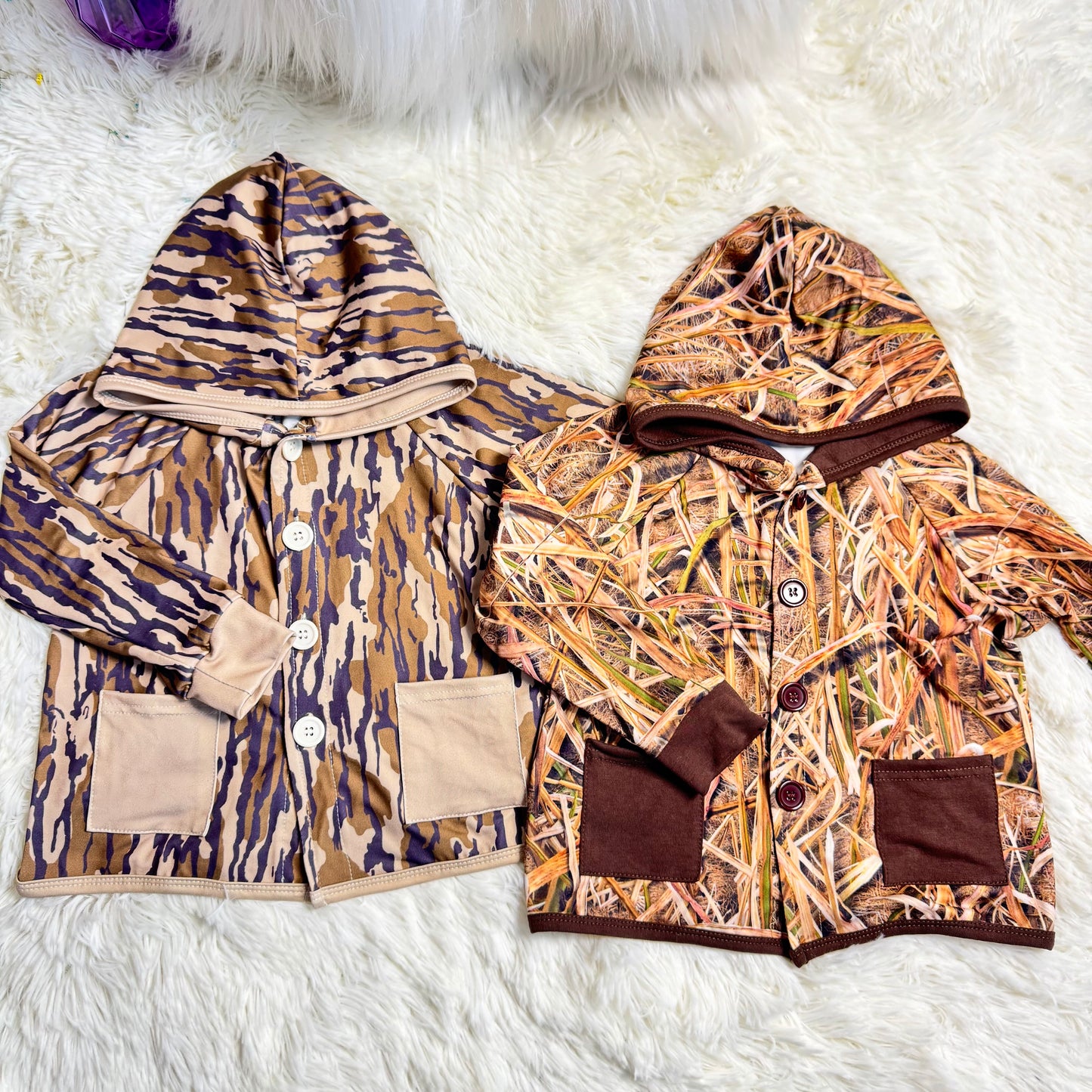 RTS NO MOQ Sibling Baby boy clothes camouflage hooded long-sleeved and tops