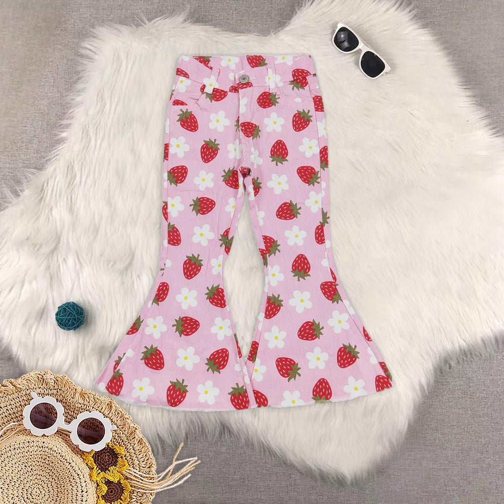 RTS NO MOQ Baby Girls Clothes striped Jeans: Flared & Ripped
