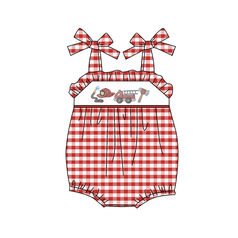 Deadline: May 29 Summer Girls Fire Truck Romper Suit