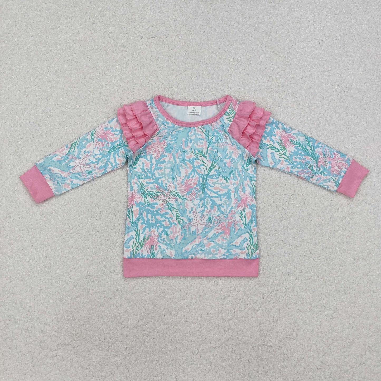 RTS NO MOQ ETA 5/7days Arrived GT0763 Seagrass pink lace long-sleeved top