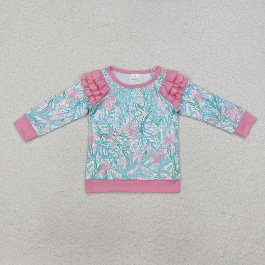 RTS NO MOQ ETA 5/7days Arrived GT0763 Seagrass pink lace long-sleeved top
