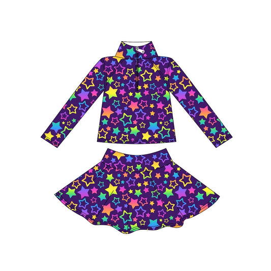 Custom moq 5 mix size milk silk summer baby girls clothes long sleeve skirts sets-25.11.7