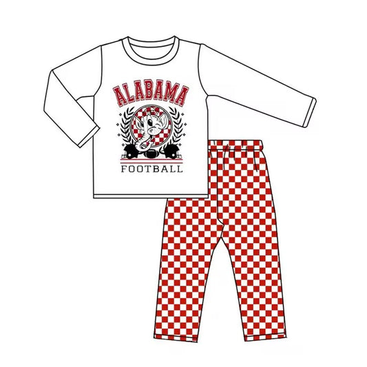 Custom moq 5 mix size milk silk summer teams baby boy girl clothes red plaid long sleeve pants sets 2-25.8.29